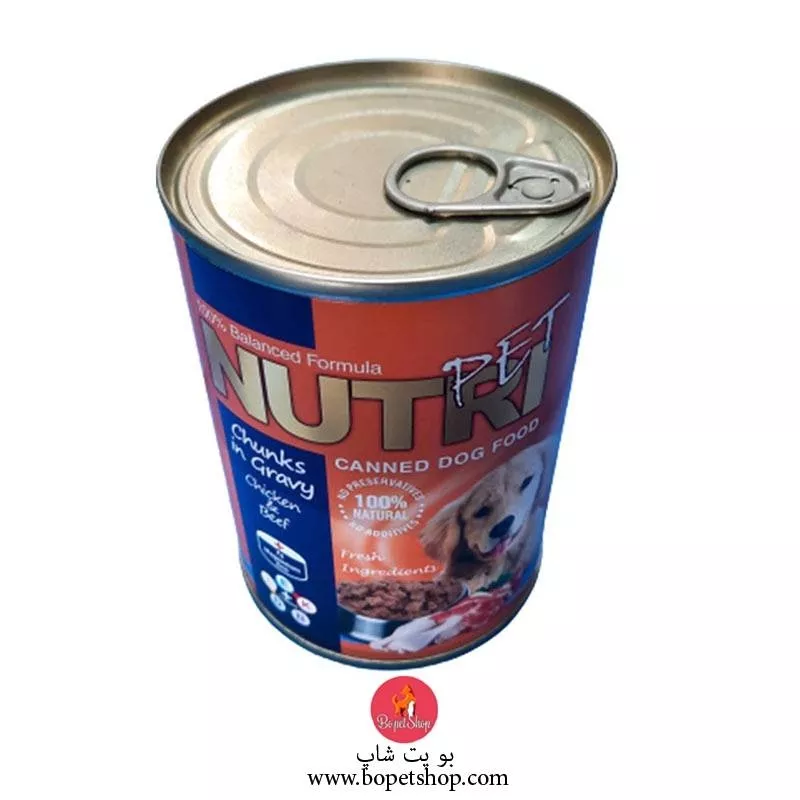 خرید کنسرو چانک گوشت مرغ و گوشت قرمز نوتری، مخصوص سگ ،۴۲۵ گرم Nutripet, Canned Dog Food, Chicken and Beef, Chunk, 425g